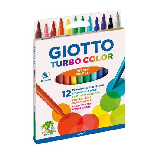 Marcadores de Colorir Finos Turbo Color 12 uni