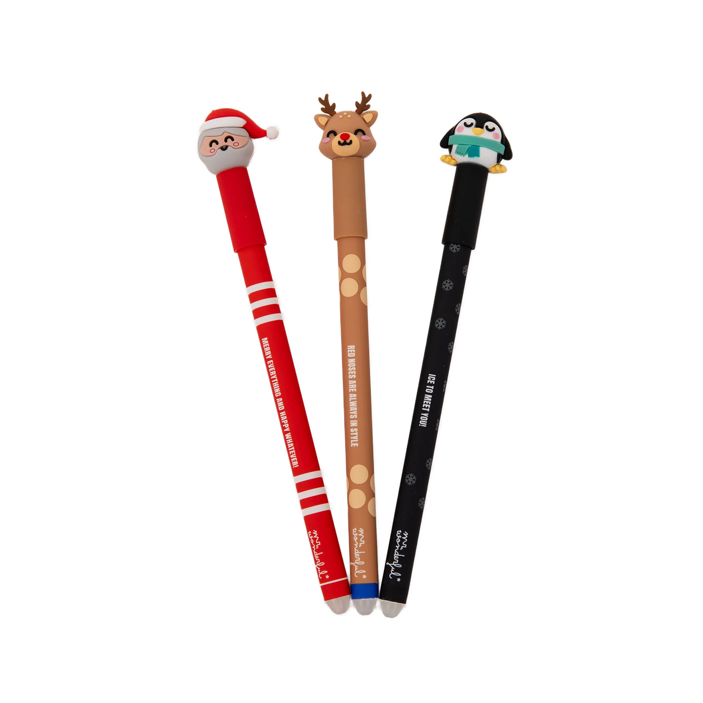 Set de 3 Canetas Apagáveis Mr. Wonderful - Especial Natal
