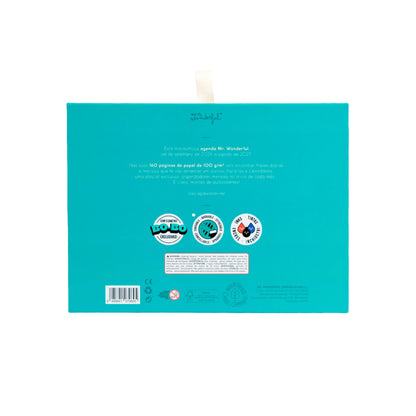 Conjunto agenda Mr Wonderful pequena 2026-2027 Semanal + 3 canetas apagáveis Bo-Bo