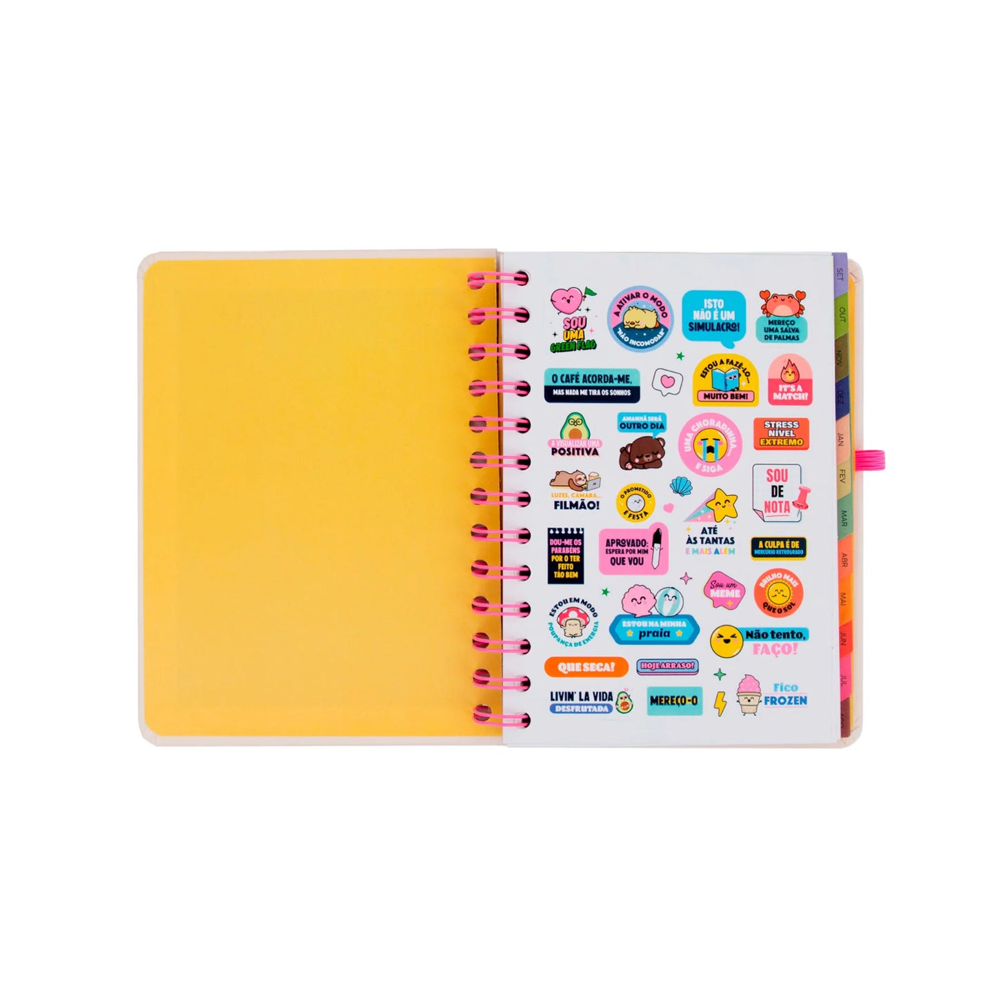 Conjunto agenda Mr Wonderful pequena 2026-2027 Semanal + 3 canetas apagáveis Bo-Bo