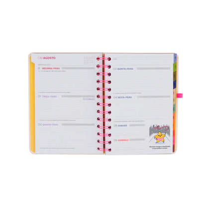 Conjunto agenda Mr Wonderful pequena 2026-2027 Semanal + 3 canetas apagáveis Bo-Bo
