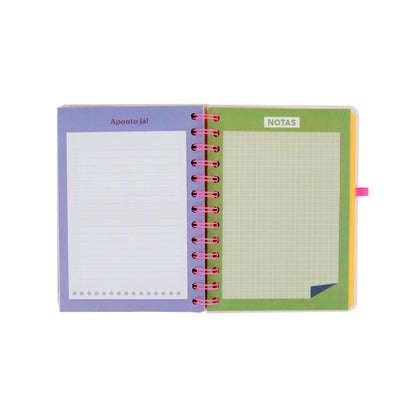 Conjunto agenda Mr Wonderful pequena 2026-2027 Semanal + 3 canetas apagáveis Bo-Bo