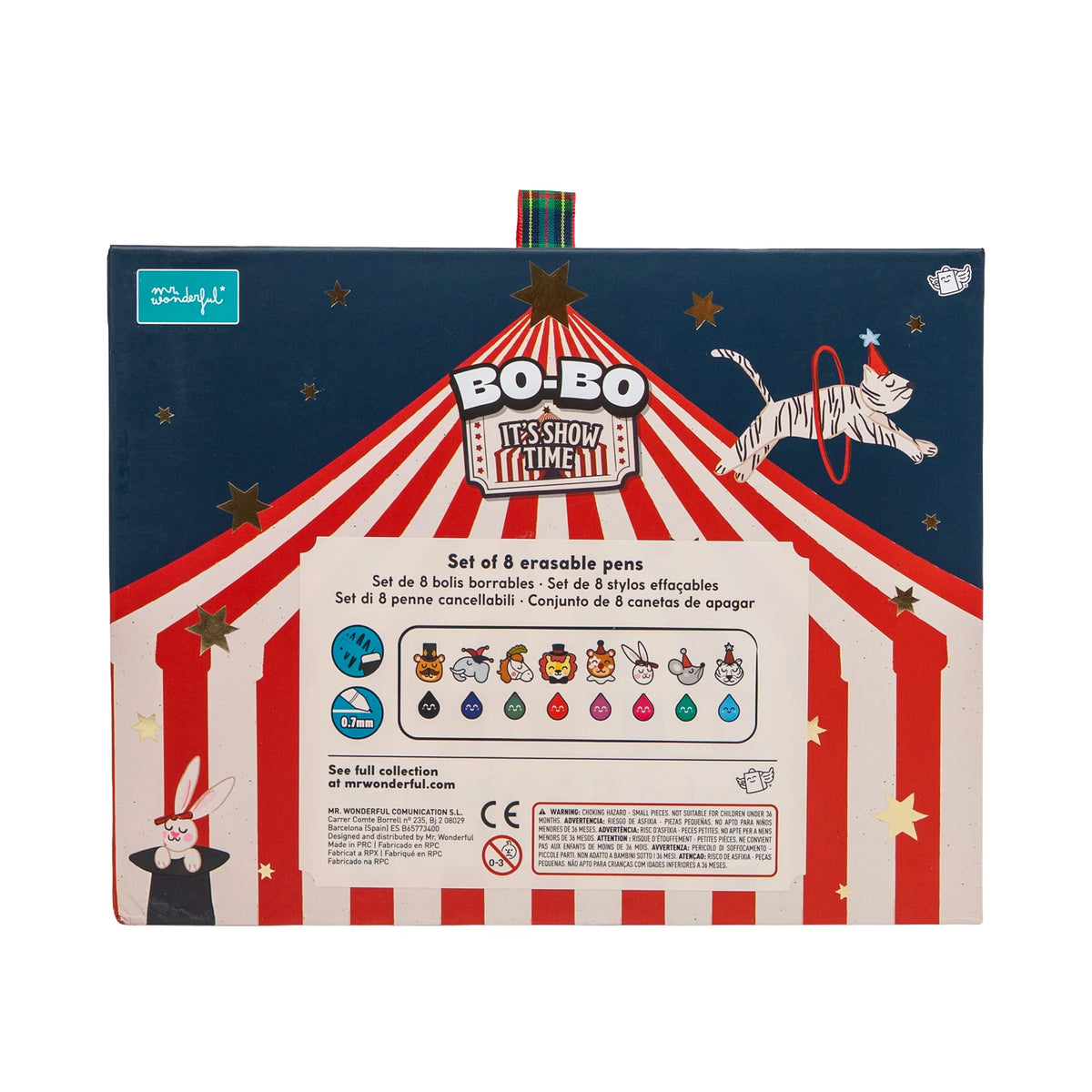 Pré-Venda ✨- Set de 8 Canetas Apagáveis Mr. Wonderful - Circo Natal