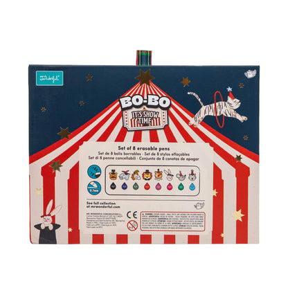 Pré-Venda ✨- Set de 8 Canetas Apagáveis Mr. Wonderful - Circo Natal