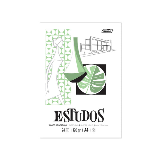 FIRMO Bloco de Desenho Estudos, A4, 120 g/m², 24 Folhas